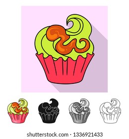 Vector illustration of confectionery and culinary logo. Collection of confectionery and product vector icon for stock.