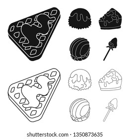 Vector illustration of confectionery and culinary logo. Set of confectionery and product stock symbol for web.