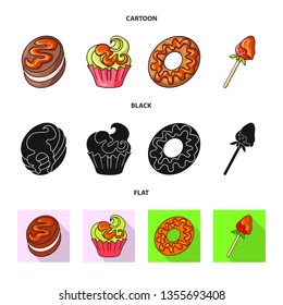 Vector illustration of confectionery and culinary logo. Collection of confectionery and product stock vector illustration.