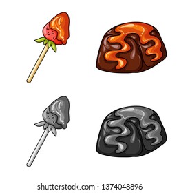 Vector illustration of confectionery and culinary logo. Collection of confectionery and product vector icon for stock.