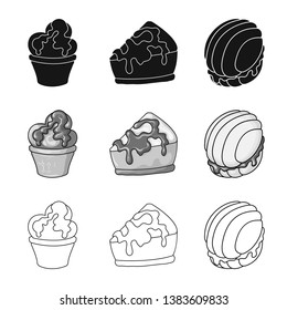 Vector illustration of confectionery and culinary logo. Set of confectionery and product vector icon for stock.