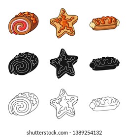 Vector illustration of confectionery and culinary logo. Set of confectionery and product stock vector illustration.