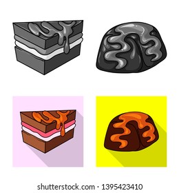 Vector illustration of confectionery and culinary logo. Set of confectionery and product stock vector illustration.