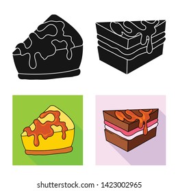 Vector illustration of confectionery and culinary logo. Set of confectionery and product stock symbol for web.