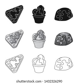 Vector illustration of confectionery and culinary logo. Set of confectionery and product stock symbol for web.