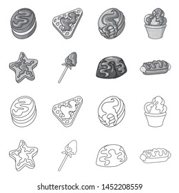 Vector illustration of confectionery and culinary logo. Collection of confectionery and product stock symbol for web.