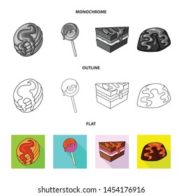 Vector illustration of confectionery and culinary logo. Collection of confectionery and product stock symbol for web.
