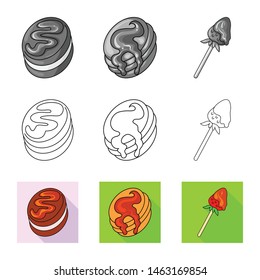 Vector illustration of confectionery and culinary logo. Collection of confectionery and product vector icon for stock.