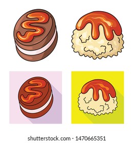 Vector illustration of confectionery and culinary logo. Collection of confectionery and product stock vector illustration.