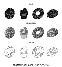 Vector illustration of confectionery and culinary sign. Collection of confectionery and product vector icon for stock.