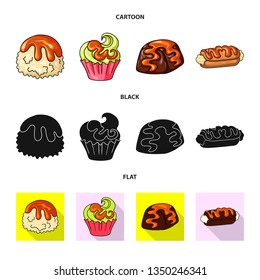 Vector illustration of confectionery and culinary sign. Collection of confectionery and product stock symbol for web.