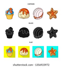 Vector illustration of confectionery and culinary sign. Collection of confectionery and product stock vector illustration.