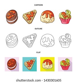 Vector illustration of confectionery and culinary sign. Collection of confectionery and product vector icon for stock.