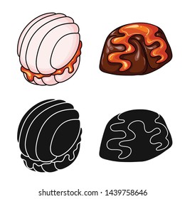 Vector illustration of confectionery and culinary sign. Set of confectionery and product vector icon for stock.