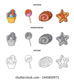 Vector illustration of confectionery and culinary sign. Collection of confectionery and product stock symbol for web.