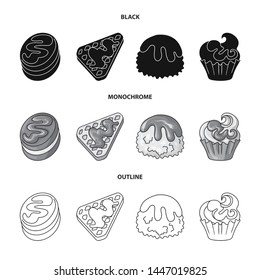 Vector illustration of confectionery and culinary sign. Collection of confectionery and product stock vector illustration.