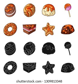 Vector illustration of confectionery and culinary symbol. Set of confectionery and product stock vector illustration.