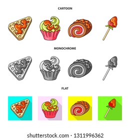 Vector illustration of confectionery and culinary symbol. Collection of confectionery and product stock symbol for web.