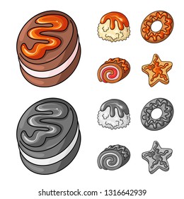 Vector illustration of confectionery and culinary symbol. Collection of confectionery and product vector icon for stock.