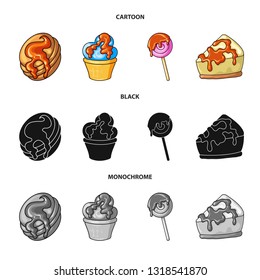 Vector illustration of confectionery and culinary symbol. Collection of confectionery and product stock vector illustration.