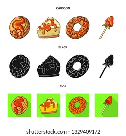 Vector illustration of confectionery and culinary symbol. Set of confectionery and product stock vector illustration.