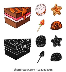 Vector illustration of confectionery and culinary symbol. Collection of confectionery and product stock symbol for web.