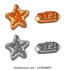 Vector illustration of confectionery and culinary symbol. Set of confectionery and product vector icon for stock.