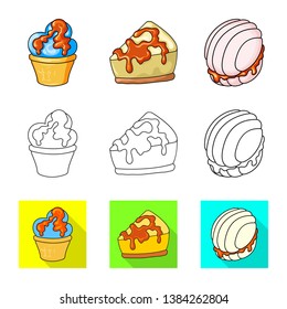Vector illustration of confectionery and culinary symbol. Collection of confectionery and product vector icon for stock.