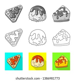 Vector illustration of confectionery and culinary symbol. Collection of confectionery and product stock symbol for web.