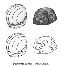 Vector illustration of confectionery and culinary symbol. Collection of confectionery and product vector icon for stock.