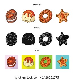 Vector illustration of confectionery and culinary symbol. Collection of confectionery and product stock vector illustration.