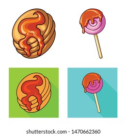 Vector illustration of confectionery and culinary symbol. Set of confectionery and product stock symbol for web.