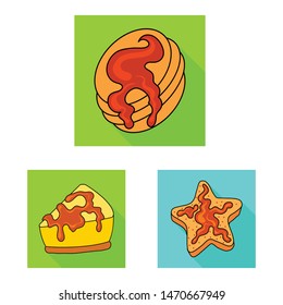 Vector illustration of confectionery and culinary symbol. Collection of confectionery and colorful stock symbol for web.