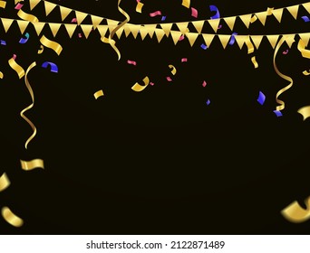 Vector illustration confetti concept design template holiday Happy Day, background Celebration 