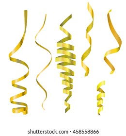 Vector Illustration of Confetti decoration gold.  Festival object isolated