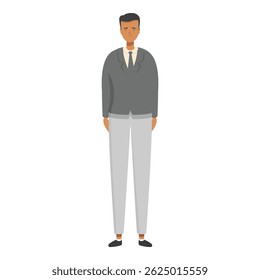 Vector illustration of a confident young man dressed in a stylish business suit