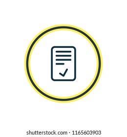 Vector illustration of confirm icon line. Beautiful bureau element also can be used as checked icon element.
