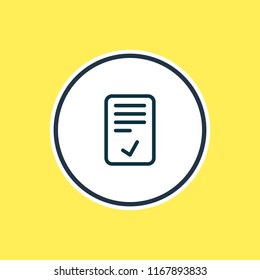 Vector illustration of confirm icon line. Beautiful office element also can be used as checked icon element.