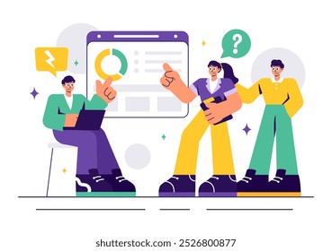 Vector Illustration of Conflict Resolution and Management featuring Two Social Groups with Different Opinions and Disagreements in a Flat Background