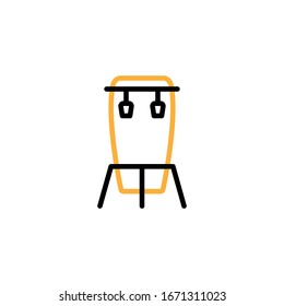 Vector illustration,  conga icon. Line  two colour design template