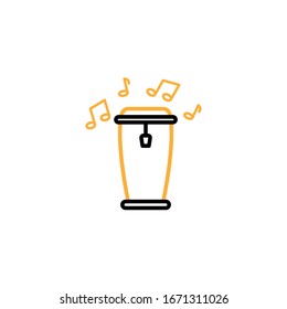 Vector illustration,  conga icon. Line  two colour design template