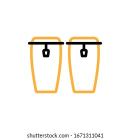 Vector illustration,  conga icon. Line  two colour design template