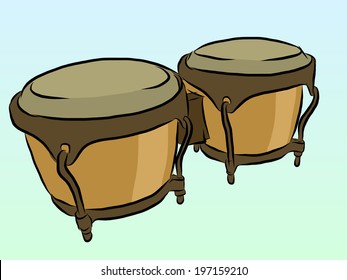 Vector illustration of Conga Latin percussion  by hand drawing