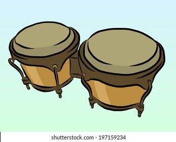 Vector illustration of Conga Latin percussion  by hand drawing