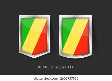 Vector Illustration of Congo Brazzaville  Label Logo. Congo Brazzaville  Badge Sign With Flag in Badges set.
