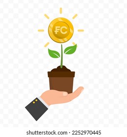 Vector illustration of Congo franc icon sign and symbol. colored icons for website design .Simple design on transparent background (PNG).