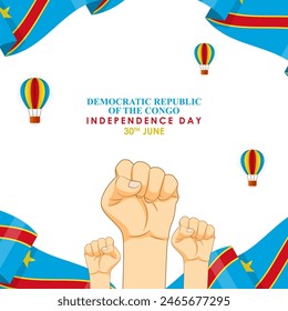 Día de la Independencia de la Ilustración vectorial del Congo 30 de junio Plantilla de medios sociales