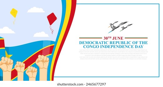 Vector illustration of Congo Independence Day 30 June social media feed template