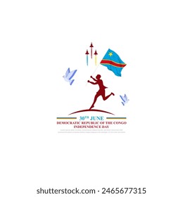 Vector illustration of Congo Independence Day 30 June social media feed template