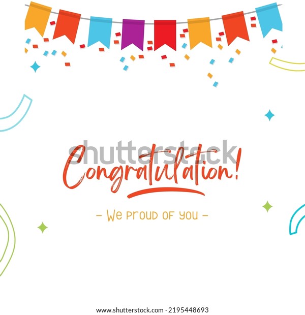 Vector Illustration Congratulation Banner Decoration Calligraphy Stock Vector Royalty Free 9685